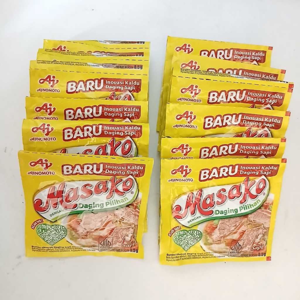 Jual ( 1 Renteng Isi 12 Sachet ) Masako Sapi Dan Ayam Penyedap Rasa 8 ...