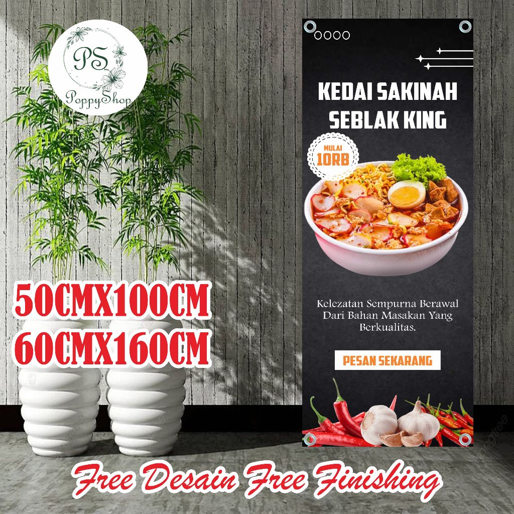 Jual Spanduk Banner 60X160 Seblak Model Hitam Bisa Custom Desain ...