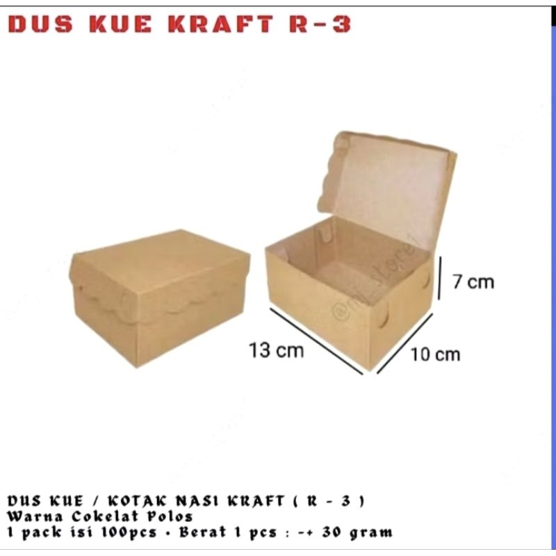 Jual TEBAL Dus Kotak Kue / Snack Box ukuran R3 R5 R6 R8 R10k Coklat ...