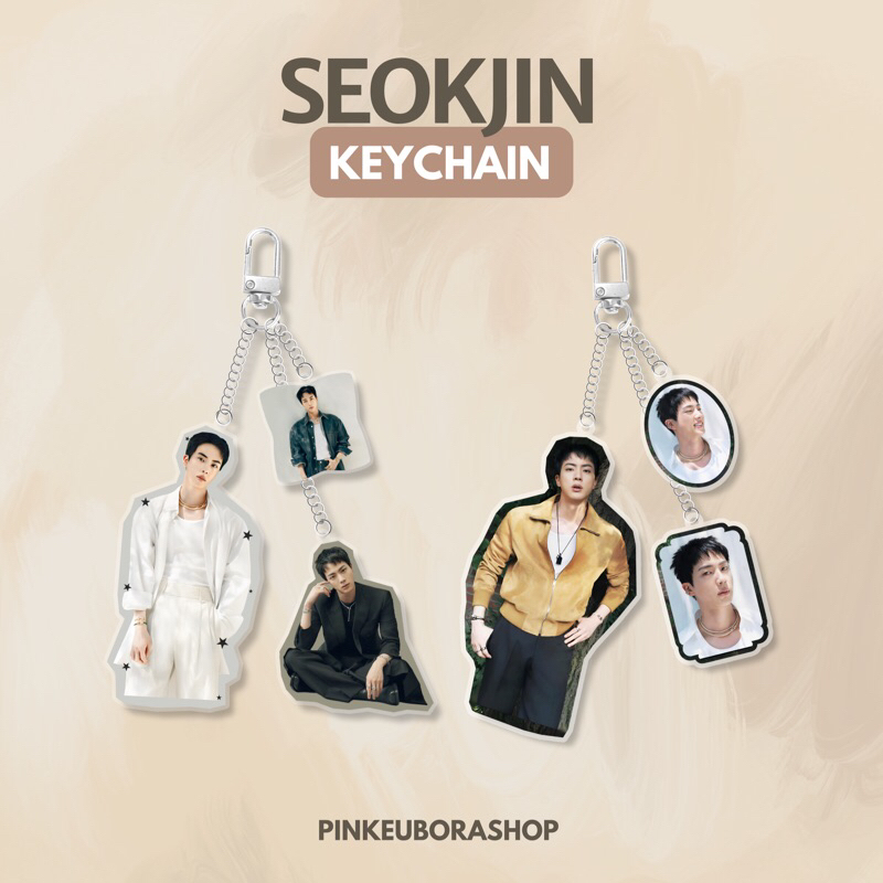 Jual Keychain BTS Seokjin | Gantungan Kunci BTS Jin | Shopee Indonesia
