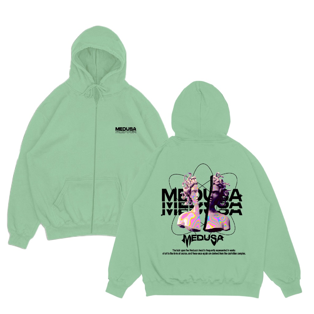 Jual YUDAZ Hoodie Zipper The Medusa Head ( Sablon Depan Belakang