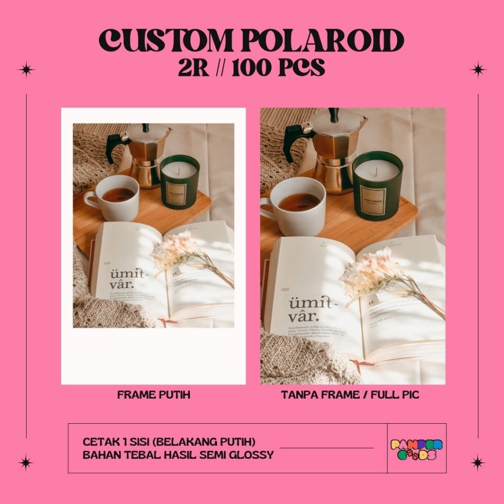 Jual [100PCS] CUSTOM POLAROID FRAME PUTIH / FULL FOTO TANPA FRAME ...