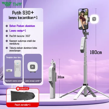 TNW S30 Tongsis Tripod Bluetooth 1.8m Fill Light Tongsis Tripod Remote Tongsis Hp Selfie Stick