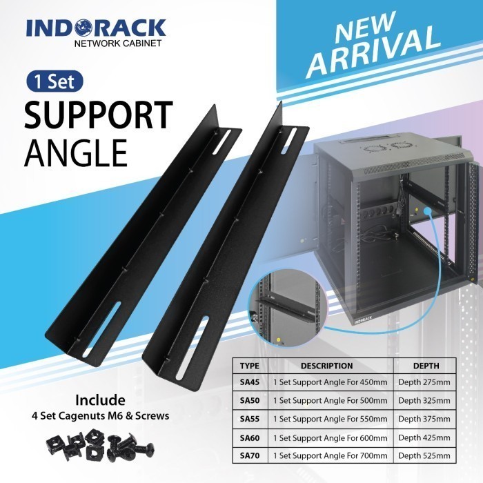 Jual INDORACK Accesories Support Angel For Wallmount Rack Depth 600mm ...