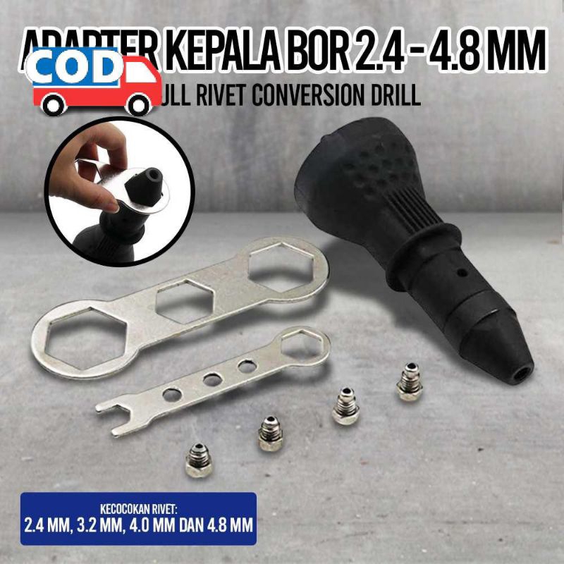 Jual konektor bor paku rivet / rivet adaptor bor listrik / alat sambung ...