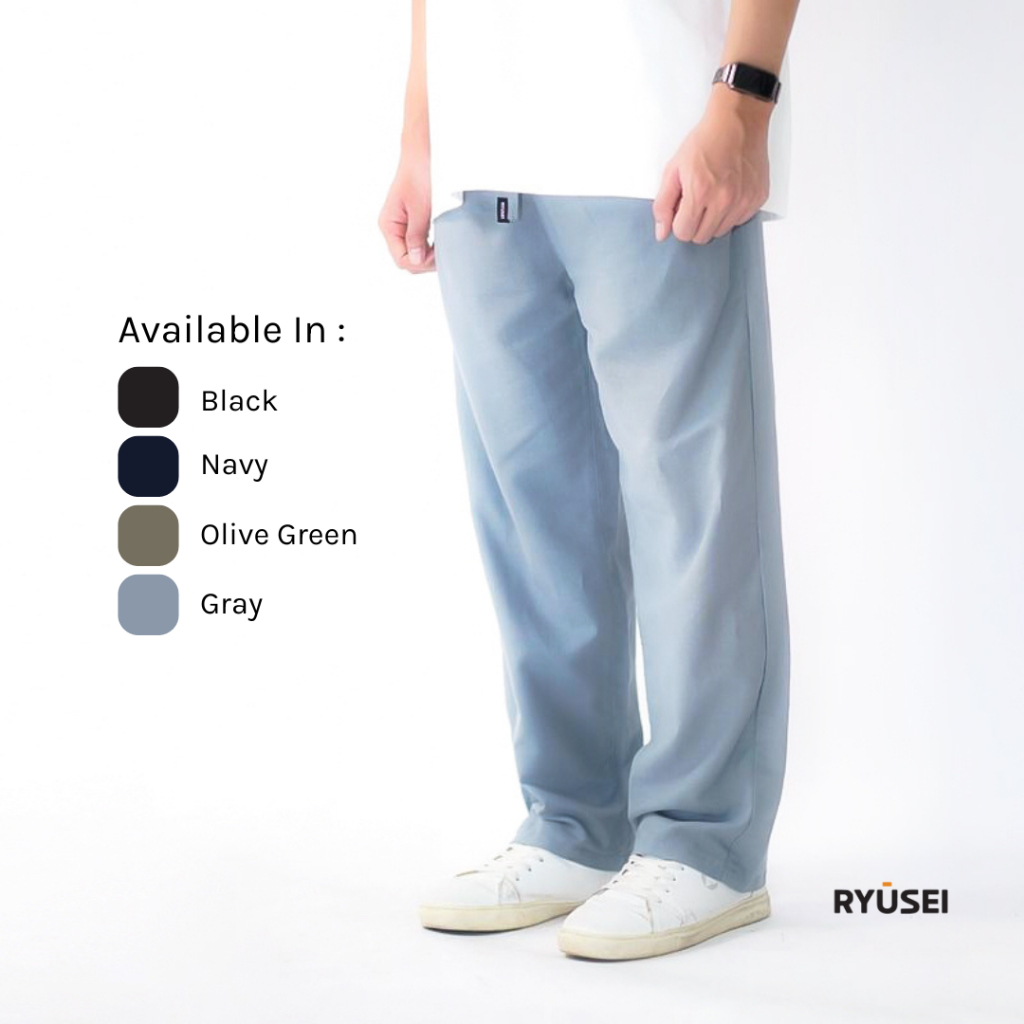 Jual Ryusei Celana Linen Baggy Pria Yamatsu | Shopee Indonesia