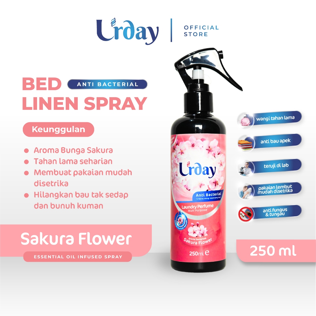 Parfum Laundry Sakura Grade A+ - Room Linen Spray Anti Bacterial Flower 100ml 25 - foto 2