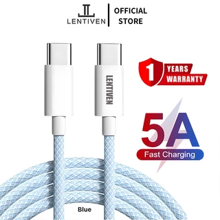 LENTIVEN Kabel data Fast Charging Type C To Type C Cable FOR iPhone ios usb Android Cable Data Macaron