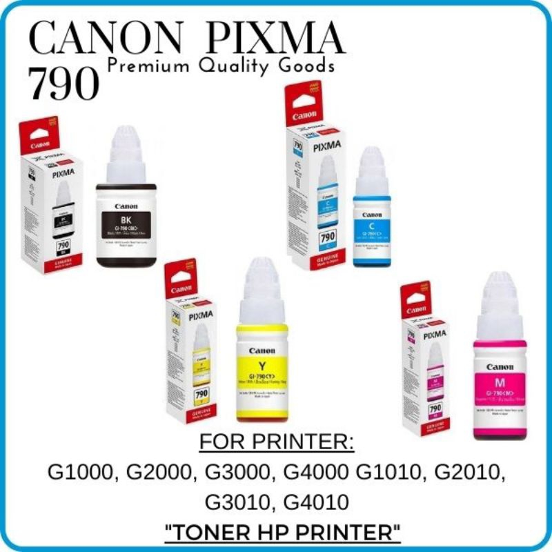 Jual Tinta Gi790 Canon G1000 G2000 G3000 G4000 Cmyk Gi 790 Original 790 1 Set Shopee Indonesia