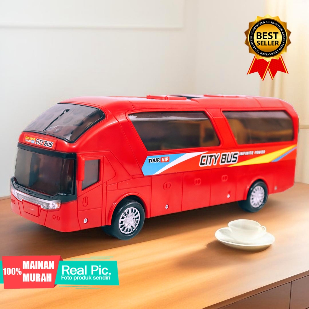 Jual MAINAN MOBIL BUS KOTA & BUS SEKOLAH BUMP AND GO MENYALA BERMUSIK ...