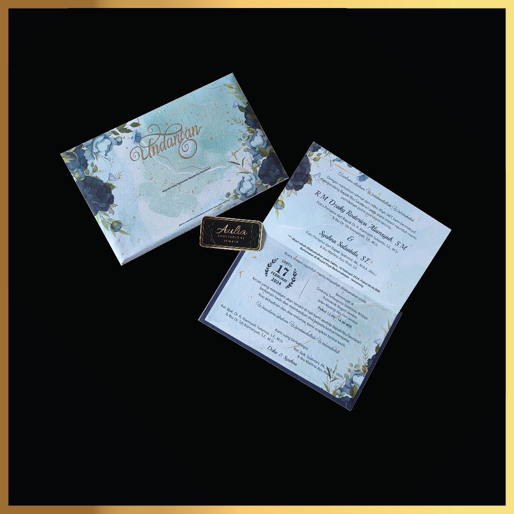 Jual Undangan Pernikahan Hardcover Amplop Baby Blue Biru Laut Soft ...