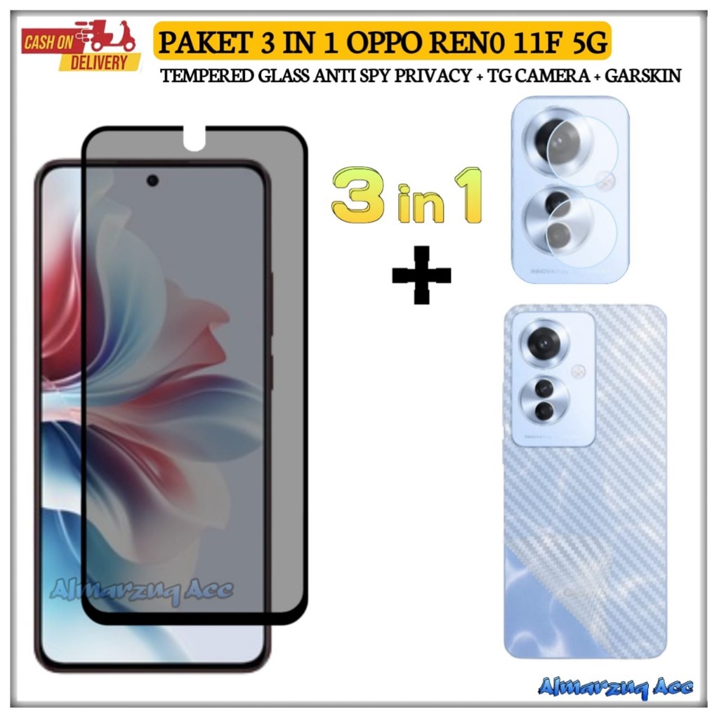 Jual 3in1 Tempered Glass Oppo Reno 11F 5G Oppo A58 4G A98 5G Anti Gores ...
