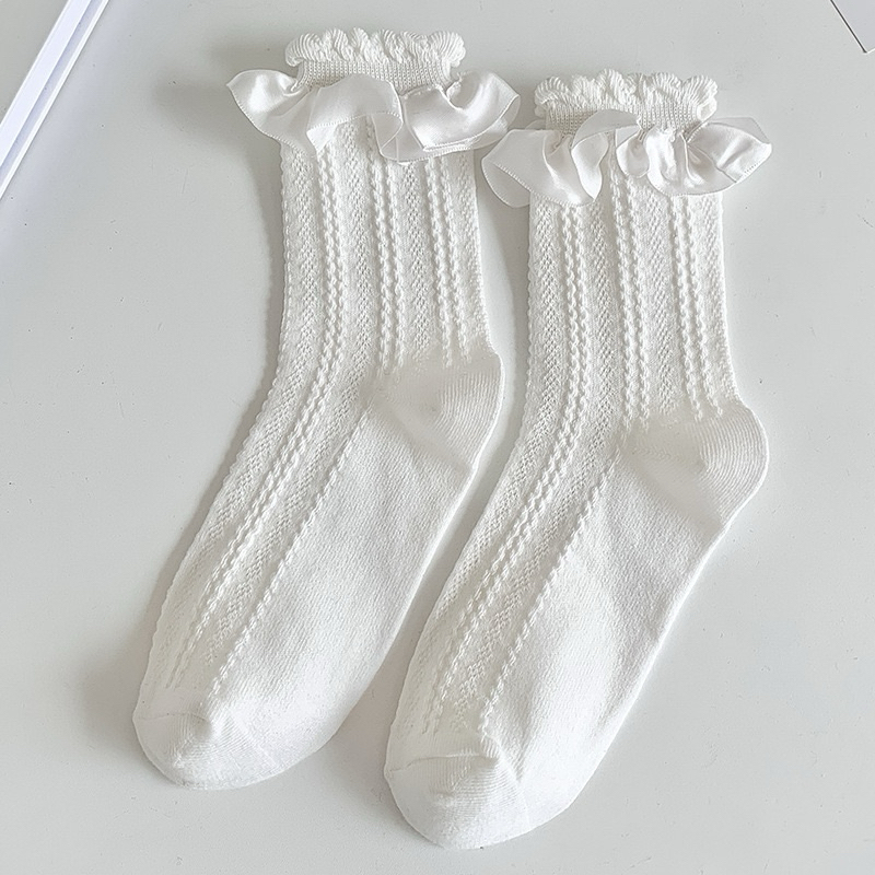 Jual KK03 Kaos Kaki Rumbai Pita Satin Sekolah Japanese Putih Lolita ...