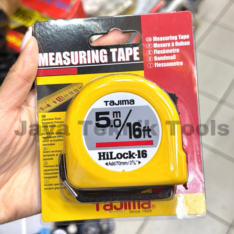 Jual Meteran Tajima 5 meter Hi Lock Kuning Measuring Tape Hilock ...
