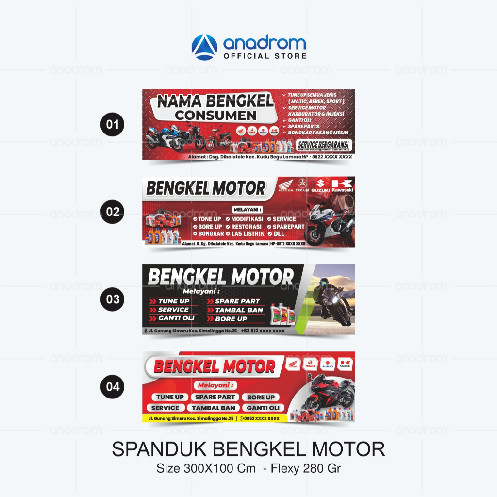 Jual Spanduk Bengkel Sepeda Motor Custom | Spanduk Bengkel Sepeda Motor ...