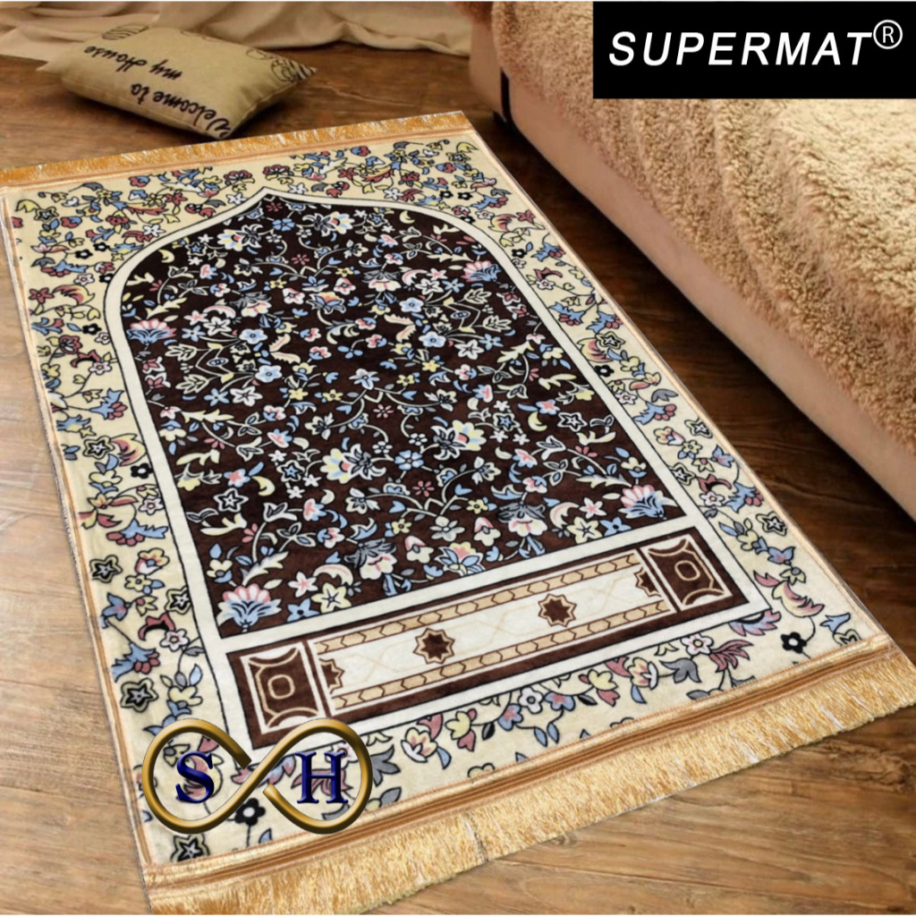 Supermat - Sajadah Tebal Turki Rumbai Warna Gold 10 Mm - foto 3