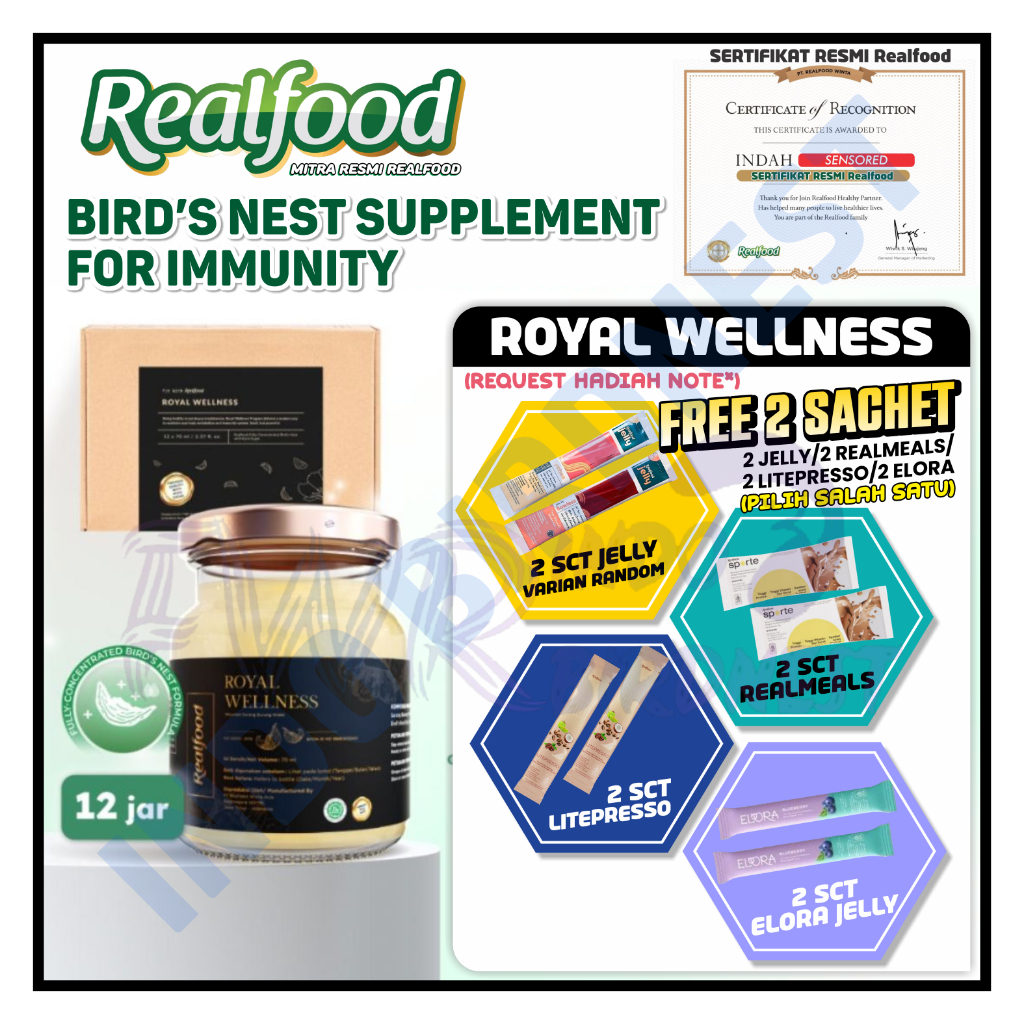 Jual Realfood Royal Wellness 12 Jar Bird Nest Sarang Burung Walet