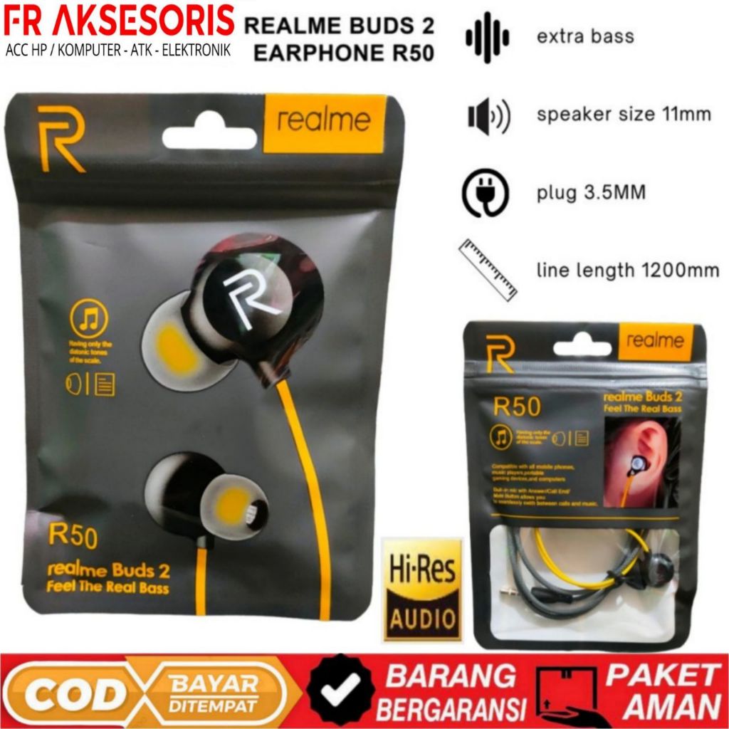 Jual Headset Realme Buds 2 R50 Earphone Realme Buds Hd sound Bass with ...