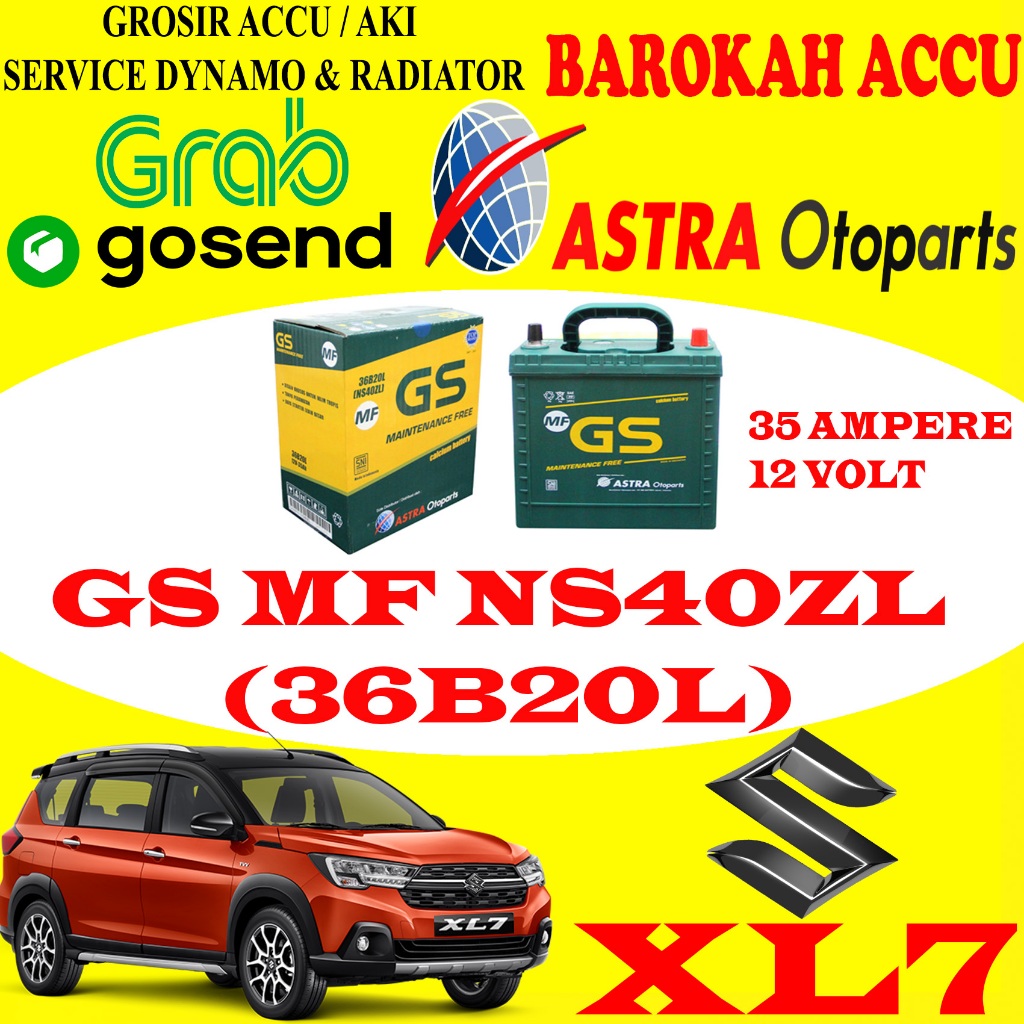 Jual AKI MOBIL SUZUKI XL7 GS MF NS40ZL / 36B20L , 35 AH ASTRA OTOPARTS