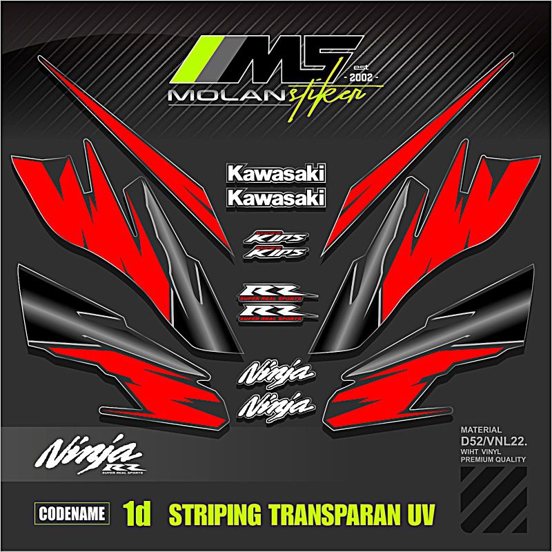 Jual Decal Sticker Striping Variasi Transparan Uv Ninja Rr Old 150 2Tak ...
