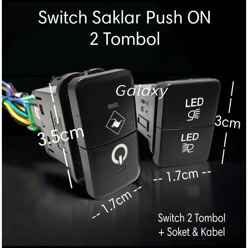 Jual Switch / Saklar Lampu On-Off 2 TOMBOL Model Push On | Shopee Indonesia