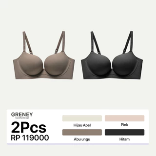 GRENEY-Gbras-Bra (2pcs) One Piece Warna Kombinasi Tanpa Kawat Warna Sport Push Up -89616