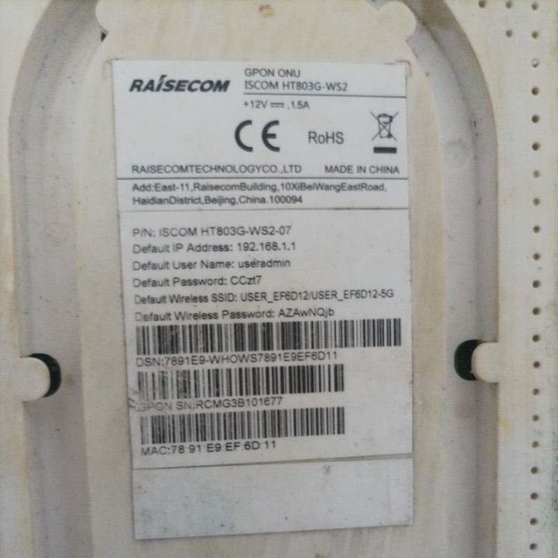 Jual Router GPON RAISECOM | HT803G-WS2 | Dual Band | Port Hijau ...