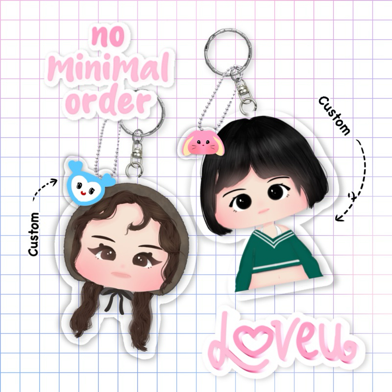 Jual CUSTOM KEYCHAIN CHIBI | NO MINIMAL ORDER | ART COMMISSION CHIBI ...