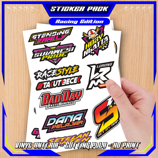 Jual Stiker Sticker Setiker Setikker Racing Viral Terbaru Pack Helm ...