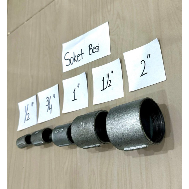 Jual (HARGA 1buah ) Soket besi galvanis 1/2” inci sok besi 0.5” inci ...