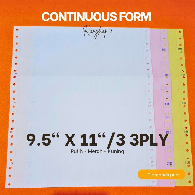 Jual Kertas Faktur Rangkap 3 9.5 x 11/3 (Bagi 3) Continuous Form ...