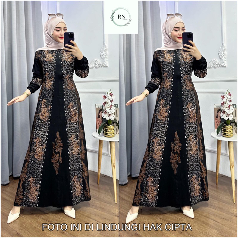 GAMIS TWILL ASLI RAYON CAP MALAMAN LUKIS TERMURAH