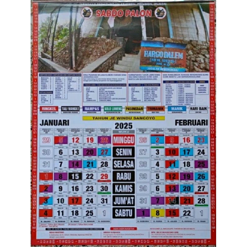 Jual GROSIR Kalender 2025 Kalender Jawa 2025 Sabdo Palon Tanggalan Jawa lengkap