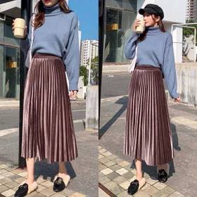 Rok Plisket Bludru 7 9 Premium Rok Suede Velvet 7 9 Rok Plisket Suede Rok Maxi Bludru