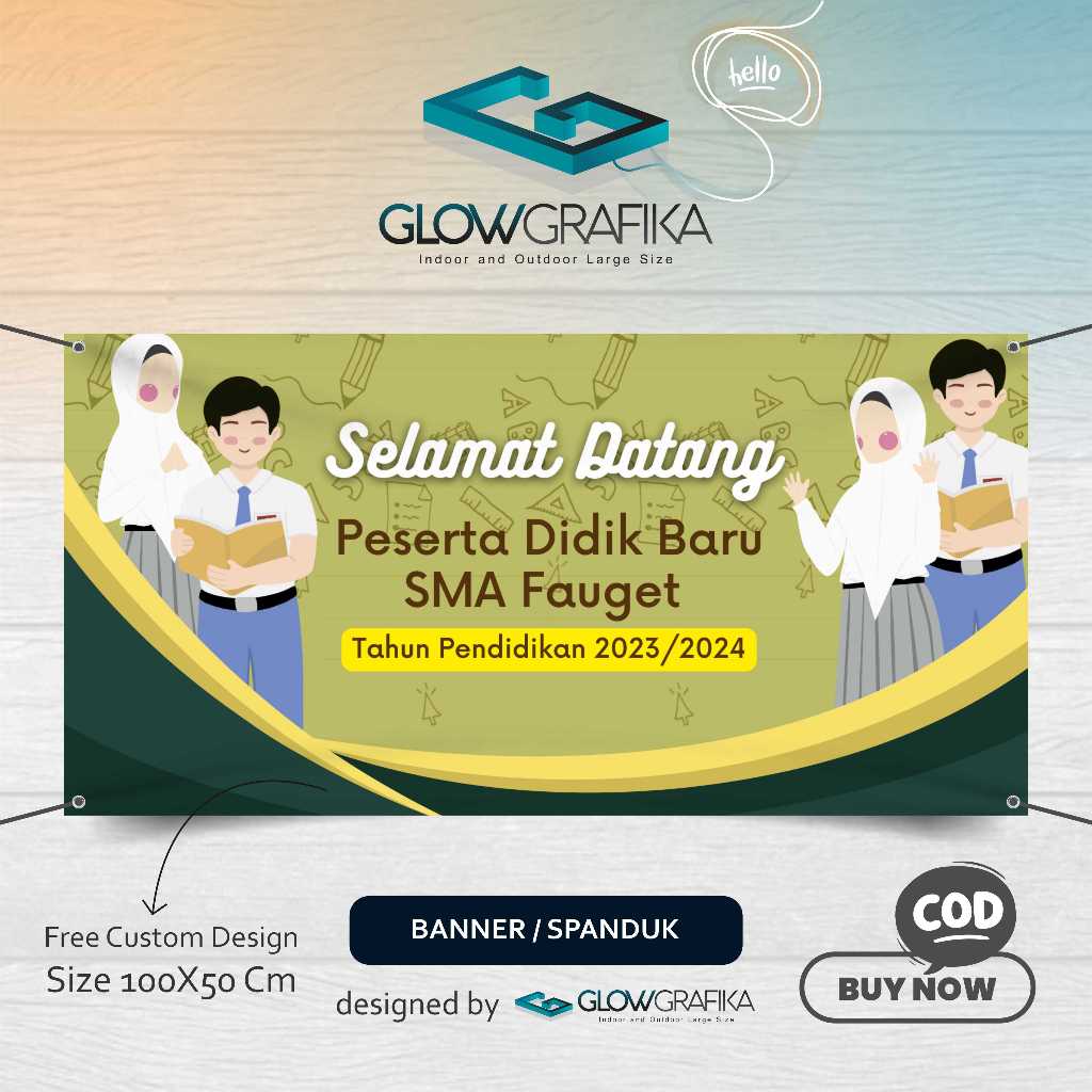 Jual Cetak Spanduk Banner MMT Hijau dan Kuning Lucu Spanduk Masa ...