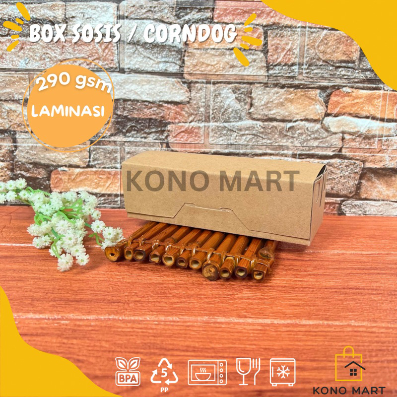 Jual Box Sosis Corndog Laminasi Kraft / Box Corndog 290 gsm / Dus ...