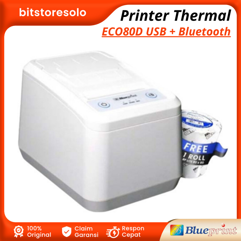 Jual Printer Thermal Dekstop 80 mm BLUEPRINT ECO80D USB + Bluetooth ...