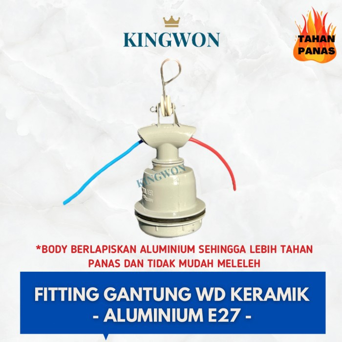 Jual FITTING LAMPU GANTUNG ALUMINIUM WD E27 FITTING LAMPU FITTING WD ...