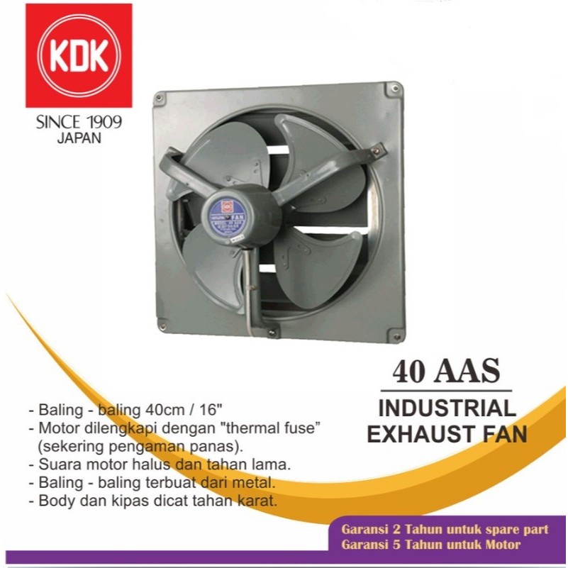 Jual KDK Exhaust Fan Kipas Angin Dinding Besi 16 Inch (40AAS) | Shopee ...