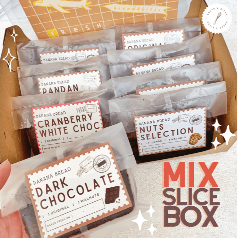 Jual SLICE BOX MIX Banana Bread Banana Cake Loaf | Shopee Indonesia