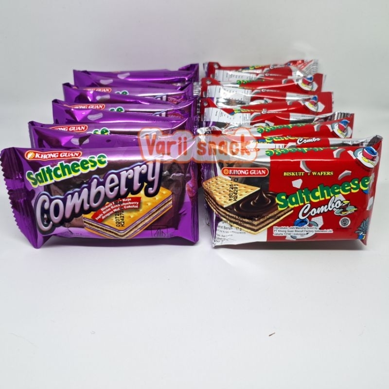Jual Khong Guan Biskuit Wafer Saltcheese Combo / Comberry 17 g 1 ...