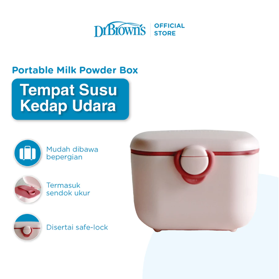 Dr. Brown's Portable Milk Powder Box, Pink- Tempat susu (PINK)