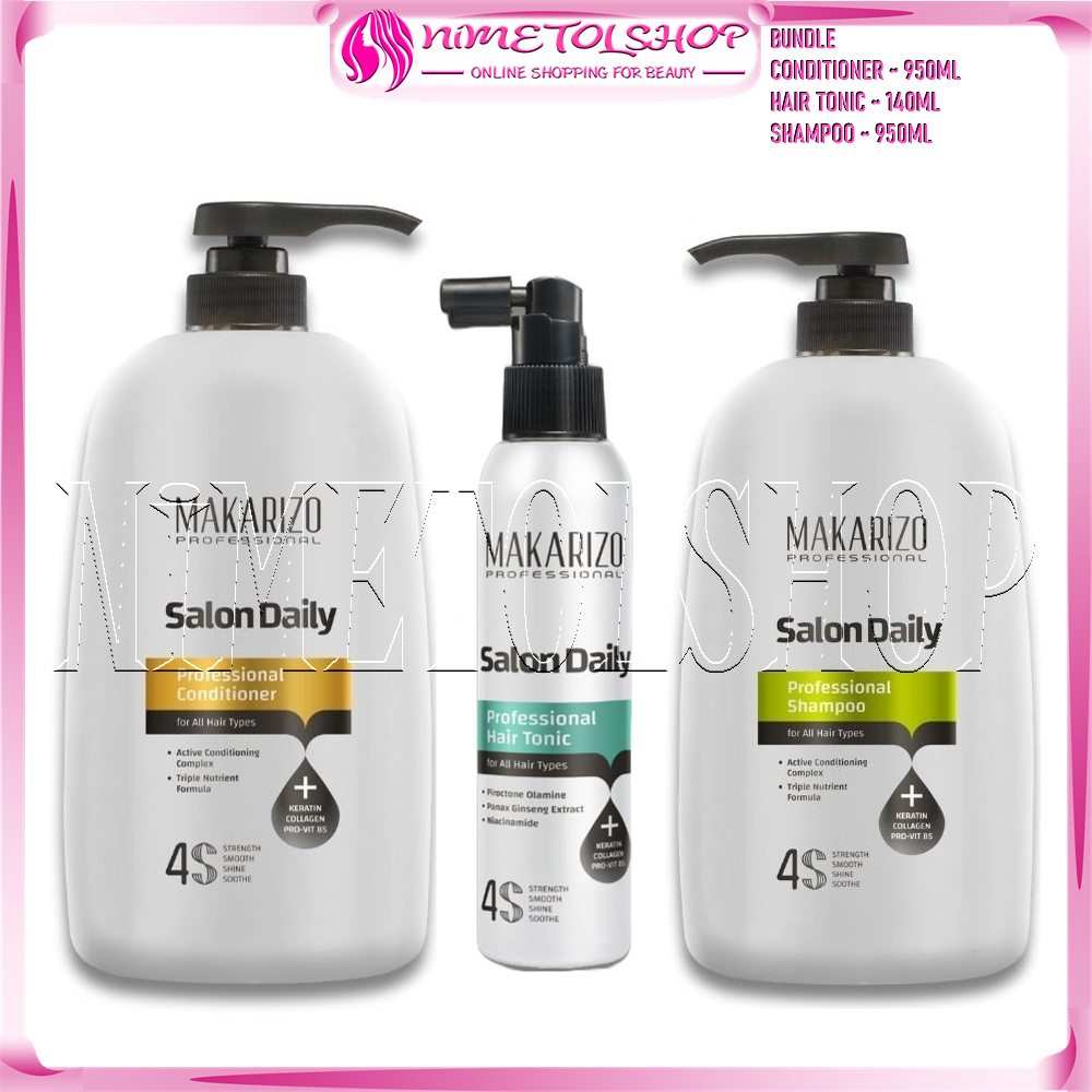 (PAKET) MAKARIZO Professional Salon Daily Conditioner 950ml + Shampoo 950ml + Hair Tonic 140ml