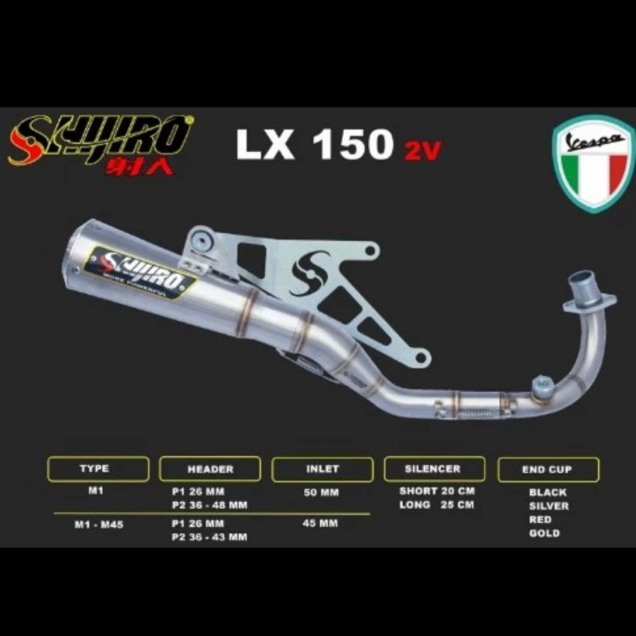Jual KNALPOT VESPA MATIC LX 150 2V TYPE M1 SHIJIRO RACING ORIGINAL ...