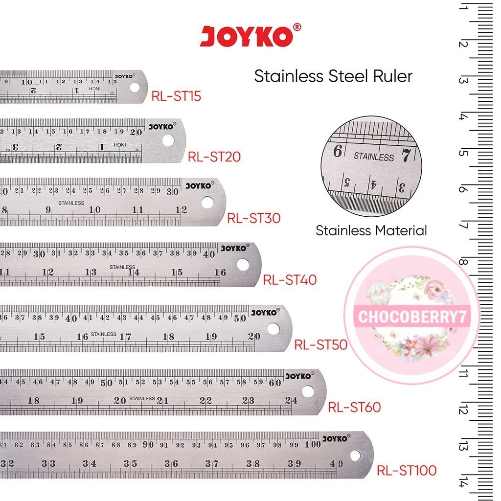 Jual Joyko Stainless Steel Ruler Penggaris Besi Stainless Steel Ruler ...