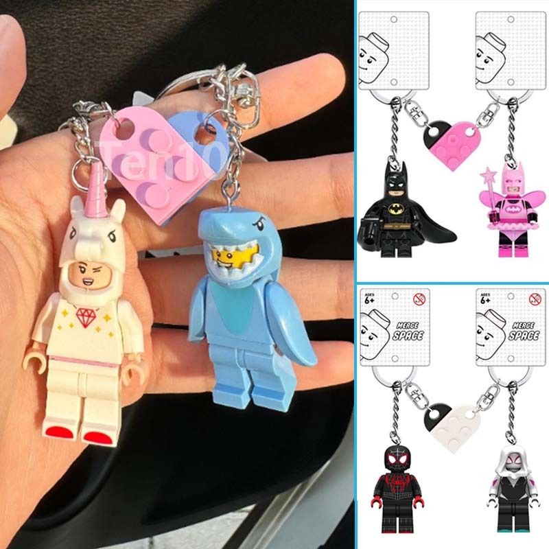 Jual Keychain Couple Lego Spiderman Minifigure Keychains Gantungan ...