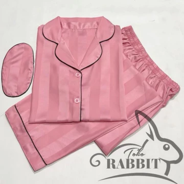 PP Piyama Bajutidur Garis Salur Dan Kotak Persegi Satin Bagus Panjang Sampai Jumbo