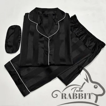 PP Piyama Bajutidur Garis Salur Dan Kotak Persegi Satin Bagus Panjang Sampai Jumbo
