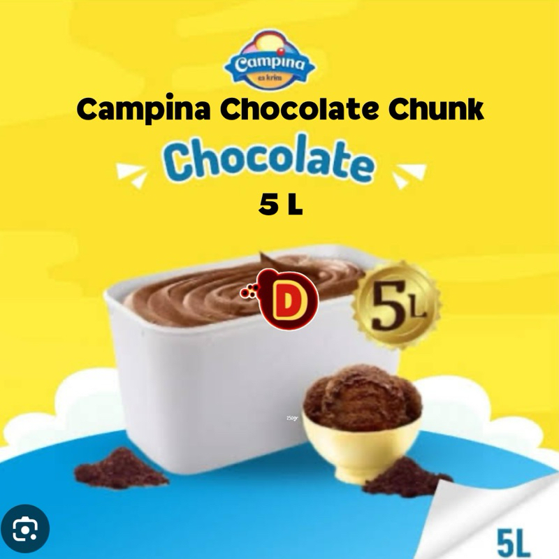 Jual Es cream Campina Chocolate Chunk 5L | es krim | es krim coklat ...