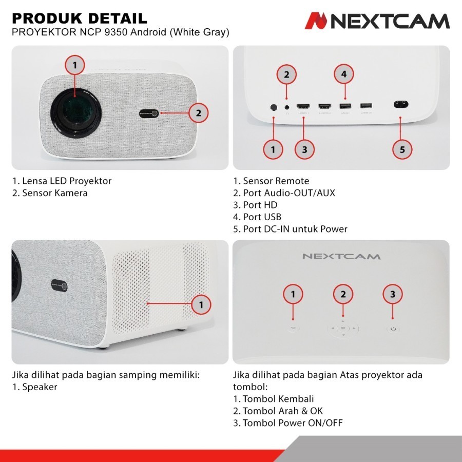 Jual Nextcam proyektor android full hd wireless 4300lumens projector ...